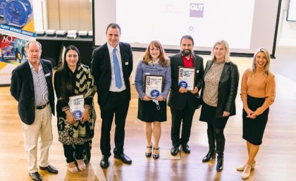 (L-R) Queensland Chief Scientist Professor Hugh Possingham, Dr Yaqoot Fatima, Professor Matthew Davis, Dr Aideen McInerney-Leo, Dr Fabio Costa, Professor Bronwyn Harch and Ms Jonty Bush MP.